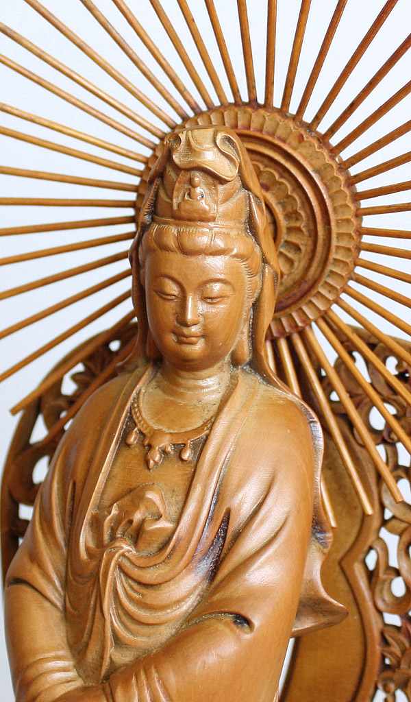 Kannon Statue Buddha Buchsbaum Figur A1