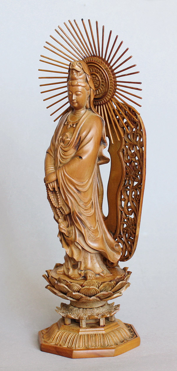 Kannon Statue Buddha Buchsbaum Figur B