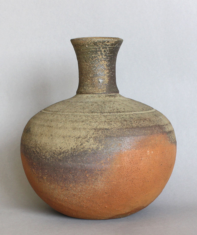 Living National Treasure Vase Bizen Japan C
