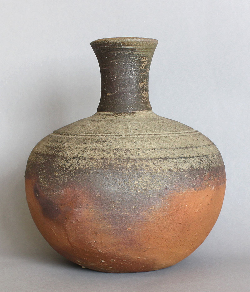 Living National Treasure Vase Bizen Japan D
