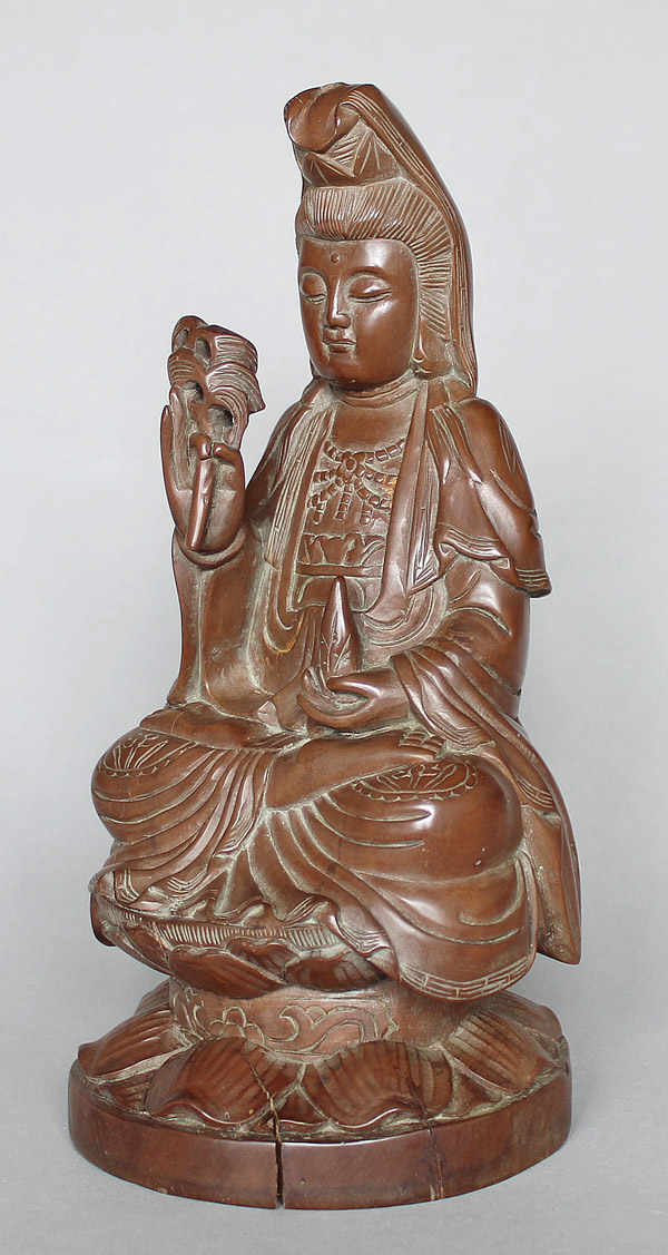 Kwan Yin Figur Schnitzerei Buddhismus Japan A