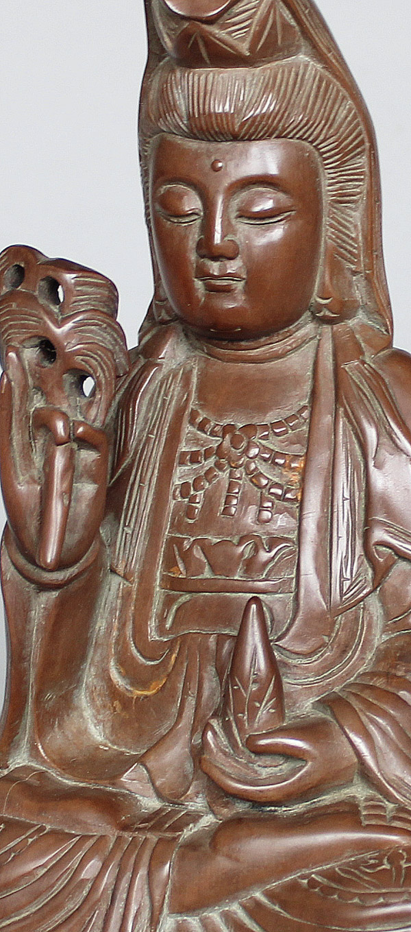 Kwan Yin Figur Schnitzerei Buddhismus Japan A1