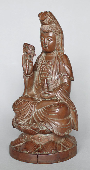 Kwan Yin Figur Schnitzerei Buddhismus Japan AA