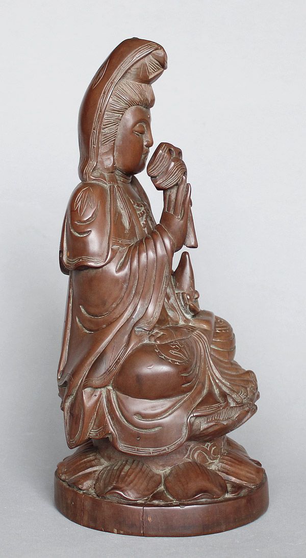 Kwan Yin Figur Schnitzerei Buddhismus Japan C
