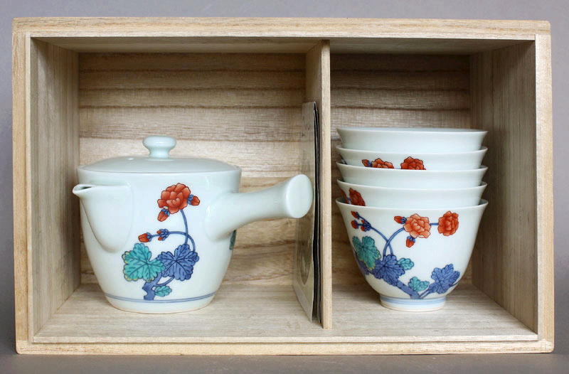 Tee-Set Kanne und Tassen Nabeshima Porzellan A