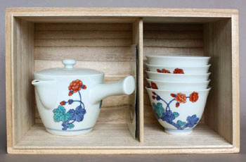 Tee-Set Kanne und Tassen Nabeshima Porzellan AA