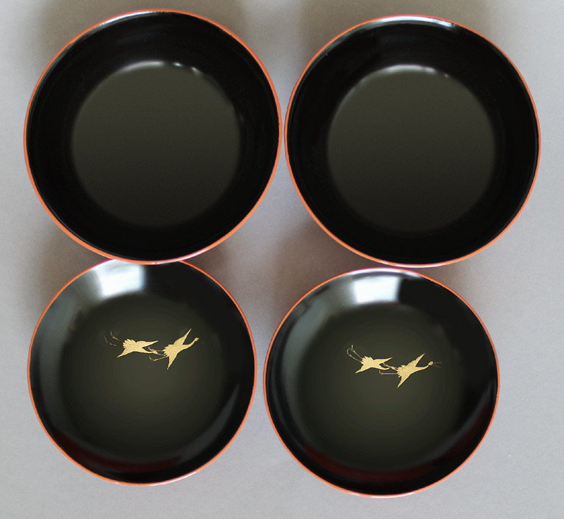 Crane-Makie Urushi Laquer bowls Japanlack O