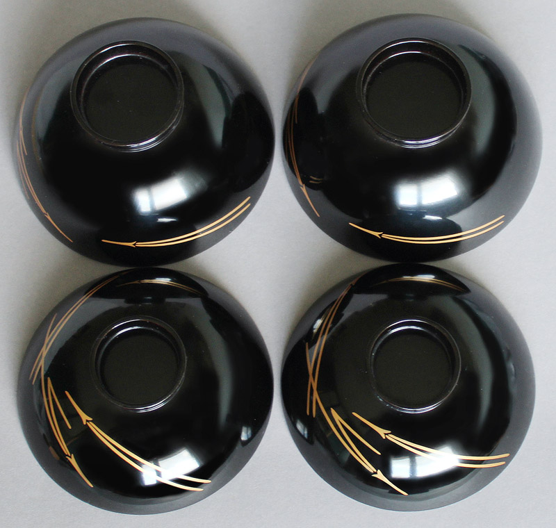 Urushi Lack Bowls schwarz-rot Wajima Japan U