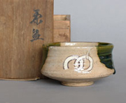 Teeschale Gruene Oribe Ware Teezeremonie Japan