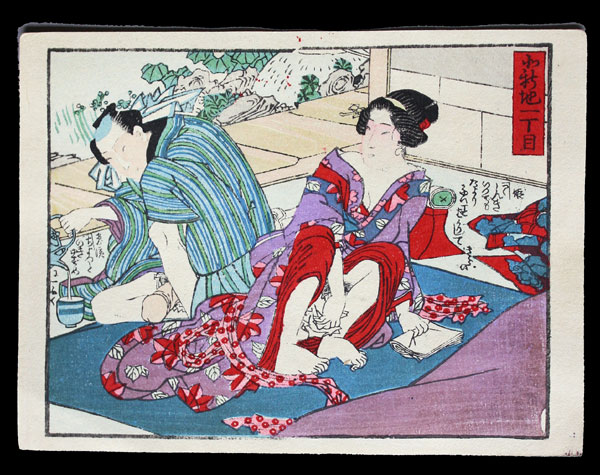 Erotische Farbholzschnitte Japan Meiji B