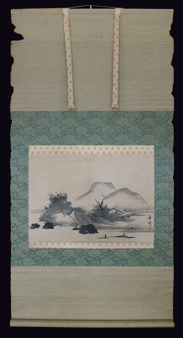 Sansui-Landschaft-Bildrolle-antik-Japan-KAK150A