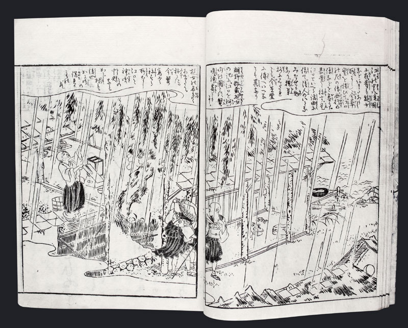 Japanese Woodblock print book Hyaku Isshu Edo AD